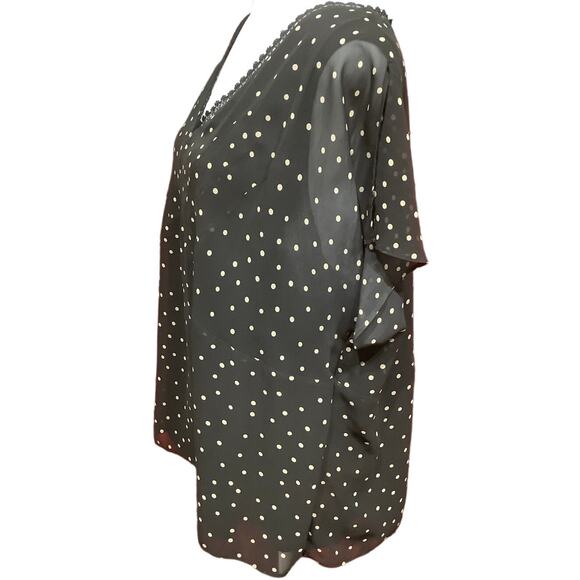 Beautiful Apostrophe Women's Plus Polka Dot Short Sleeve Top, Size 20W Feminine - Picture 2 of 6
